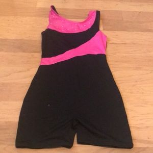 A gymnastics pink leotard for girls.